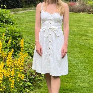 White J. Crew button down midi dress